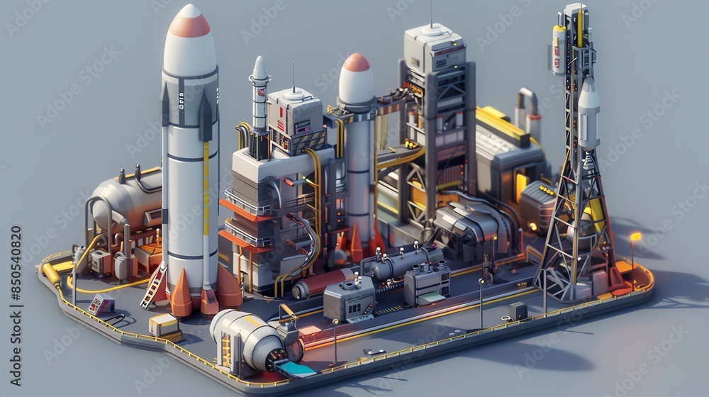 A space rocket manufacturing plant A space rocket manufacturing plant