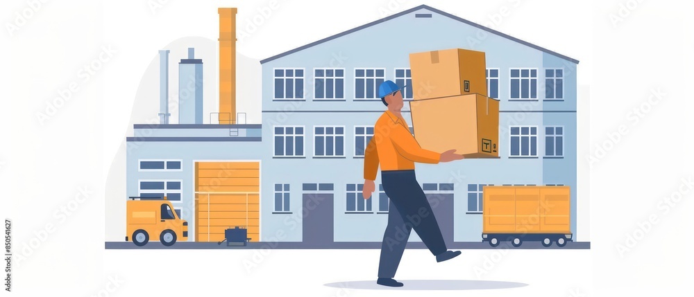 An illustration of a delivery worker in an urban setting, symbolizing efficient delivery services and connectivity between homes and businesses An illustration of a delivery worker in an urban setting, symbolizing efficient delivery services and connectivity between homes and businesses