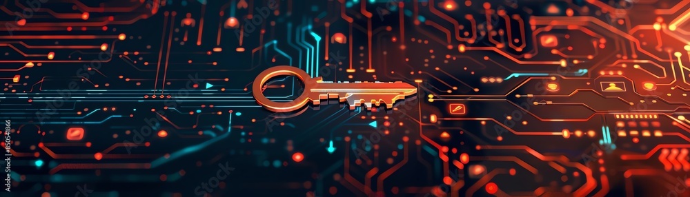 Data Access Control An illustration of a key and access control symbols ...