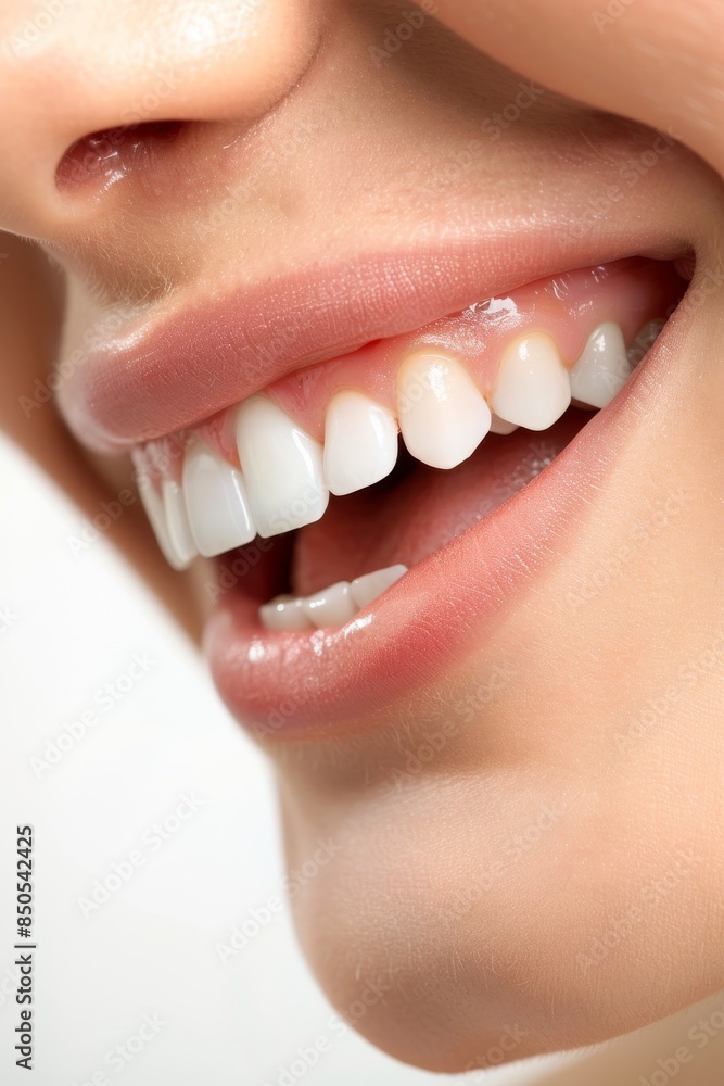 Obraz premium Close Up Of A Woman Smiling With White Teeth