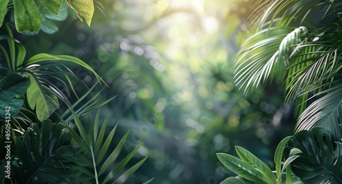 Lush Green Foliage in a Tropical Rainforest During a Sunny Day