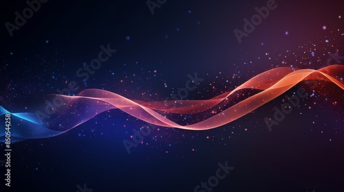 Digital graphic abstract background for technological processes, neural networks, digital data storage, particle flow, fundamentals of artificial intelligence Technology Network Background, banner