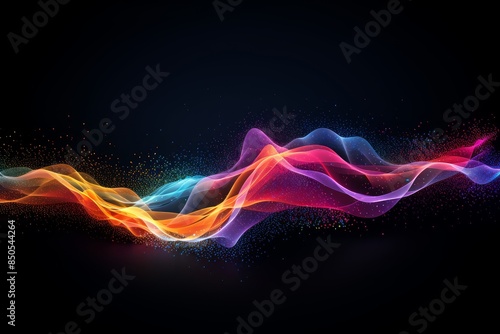 Digital graphic abstract background for technological processes, neural networks, digital data storage, particle flow, fundamentals of artificial intelligence Technology Network Background, banner
