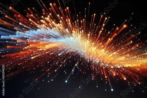 Digital graphic abstract background for technological processes, neural networks, digital data storage, particle flow, fundamentals of artificial intelligence Technology Network Background, banner