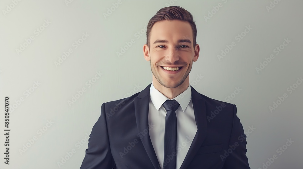 Portrait of handsome caucasian man in formal suit looking at camera smiling with toothy smile isolated in white background Confident businessman ceo boss freelancer manager : Generative AI Portrait of handsome caucasian man in formal suit looking at camera smiling with toothy smile isolated in white background Confident businessman ceo boss freelancer manager : Generative AI