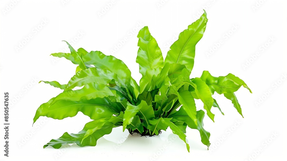 Aquatic plant java fern microsorum pteropus narrow isolated on white ...