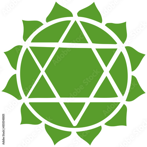 Yoga, Vector illustration, Anahata - illustration vector