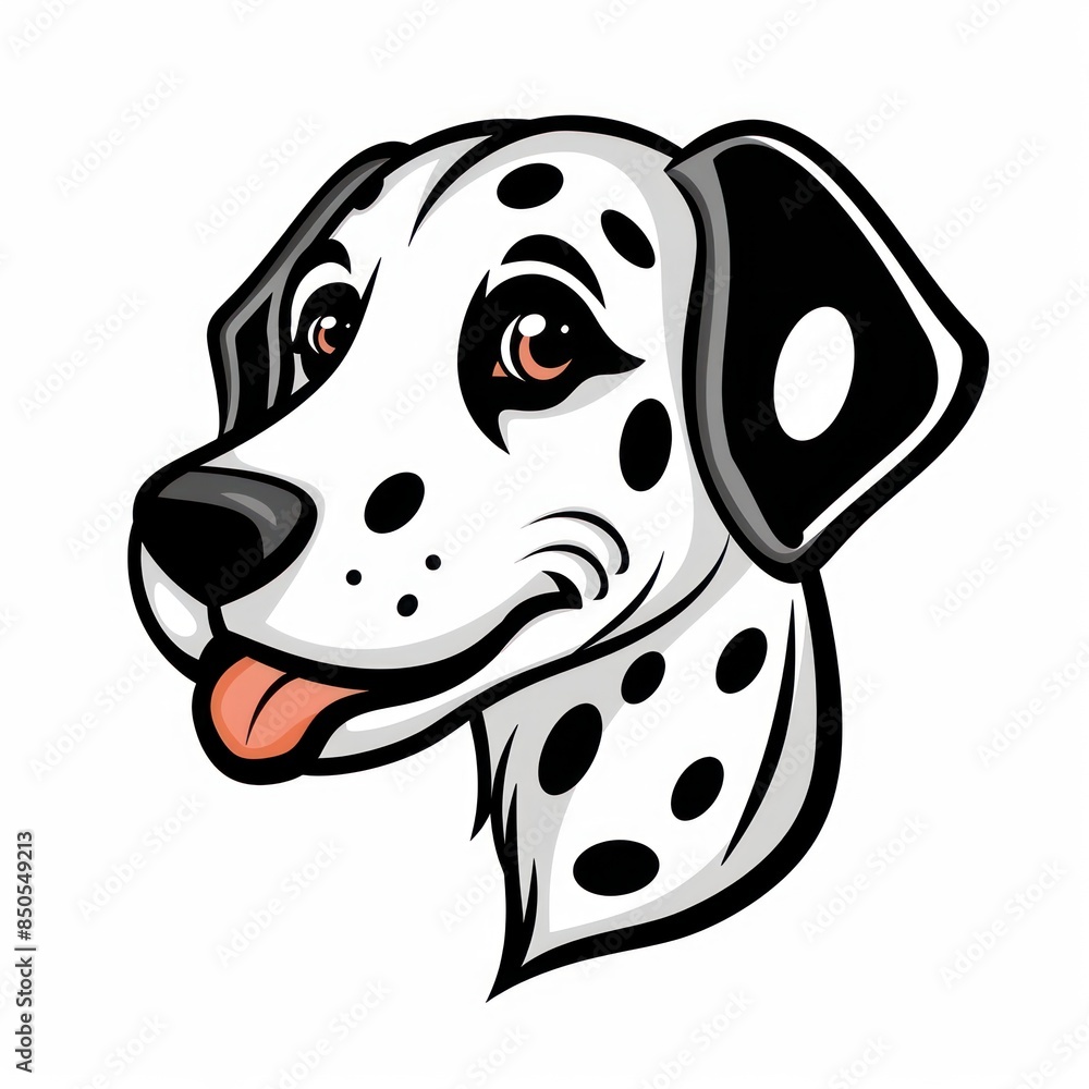 elegant Dalmatian head portrait, highlighting its unique black and white markings and alert expression, capturing the breed's charismatic personality elegant Dalmatian head portrait, highlighting its unique black and white markings and alert expression, capturing the breed's charismatic personality