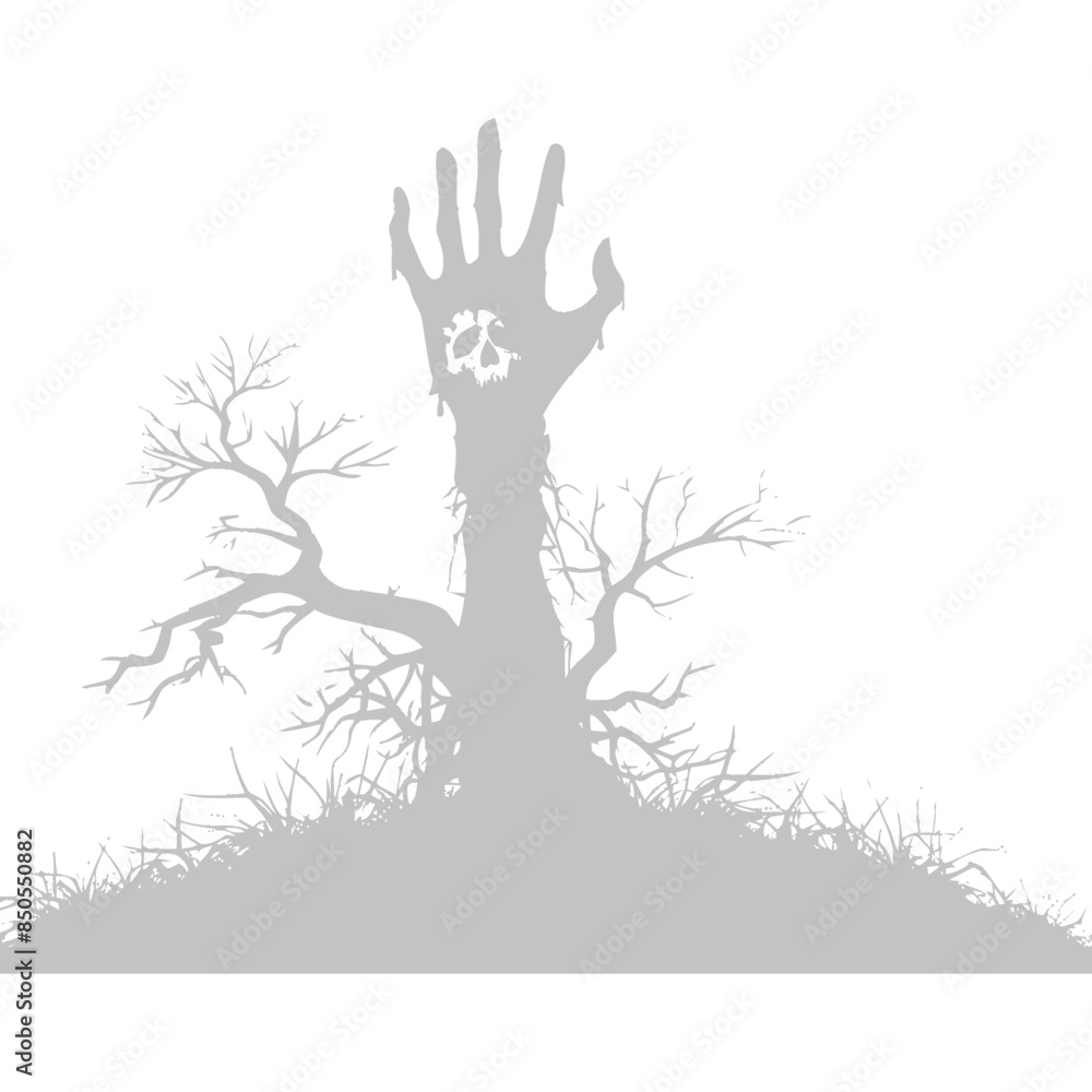 silhouette zombie spooky arm sticking out of the ground silhouette zombie spooky arm sticking out of the ground