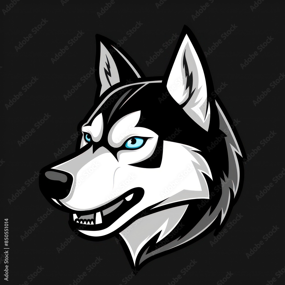 An artistic illustration of a Husky's face, featuring its distinctive markings and expressive eyes, perfect for pet-related designs An artistic illustration of a Husky's face, featuring its distinctive markings and expressive eyes, perfect for pet-related designs