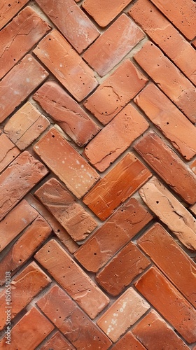 Wallpaper Mural Close-Up of a Brick Pavement in a Herringbone Texture Pattern Background Torontodigital.ca