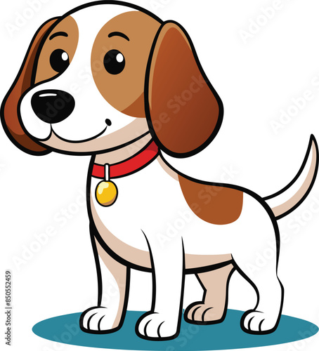 snoopy dog cartoon character illustration, cute snoopy puppy for kids vector art,  photo