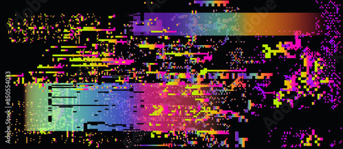 Vector illustration of gloomy visual disturbances with the effect of backlight bleeding and visual noise.