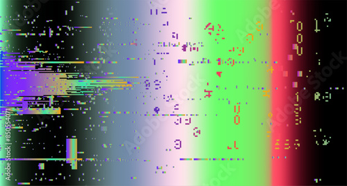 Vector illustration of gloomy visual disturbances with the effect of backlight bleeding and visual noise.