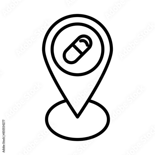 Pharmacy location line icon
