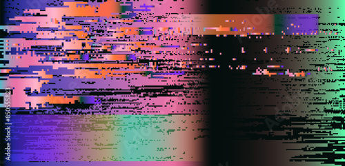 Vector illustration of gloomy visual disturbances with the effect of backlight bleeding and visual noise.