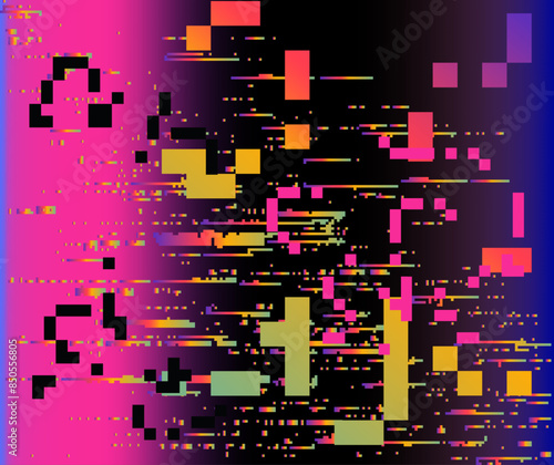 Vector illustration of gloomy visual disturbances with the effect of backlight bleeding and visual noise.