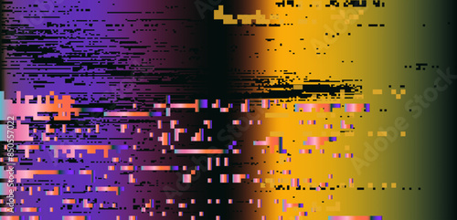 Vector illustration of gloomy visual disturbances with the effect of backlight bleeding and visual noise.