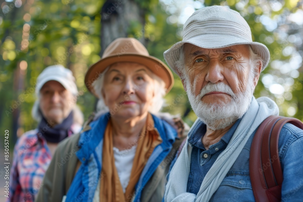 Portrait of senior couple in the park. Selective focus. Portrait of senior couple in the park. Selective focus.