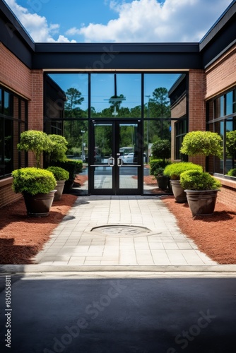 Wallpaper Mural Business center entrance exterior Torontodigital.ca