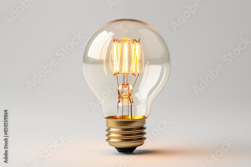 Light bulb on white background. Topics related to electricity. Electricity price increase. Lower electricity prices. Image for graphic designer. Isolated image.