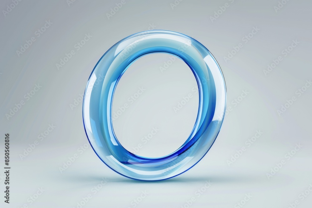 A single blue glass object sitting on a white surface A single blue glass object sitting on a white surface