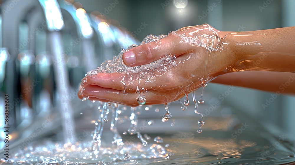 Fototapeta premium woman washing hands