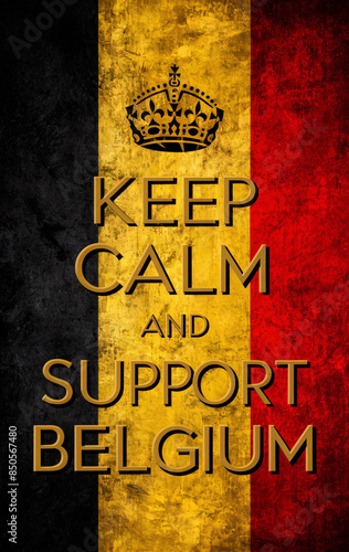 Keep calm and support Belgium flag