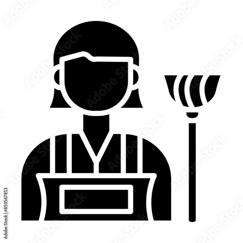 Maid glyph icon