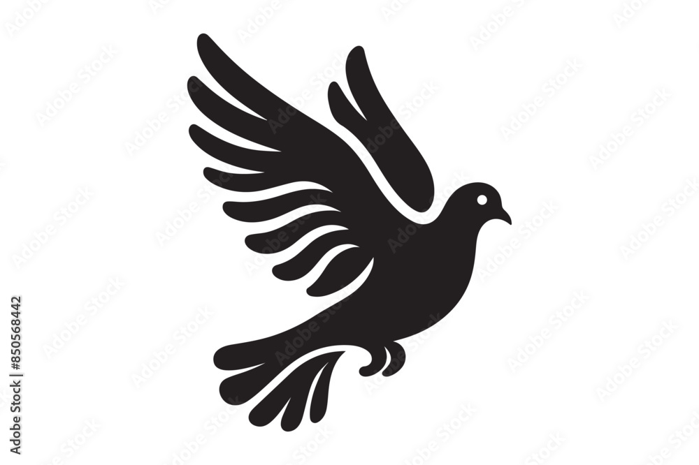 Naklejka premium bird isolated on white background silhouette vector illustration, perfect for logo design, art projects, and graphic design. Diverse positions, flying