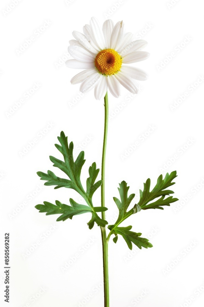 A simple yet elegant arrangement of a single white flower with green leaves on a white background, suitable for various uses such as wedding decorations, floral arrangements, and more A simple yet elegant arrangement of a single white flower with green leaves on a white background, suitable for various uses such as wedding decorations, floral arrangements, and more