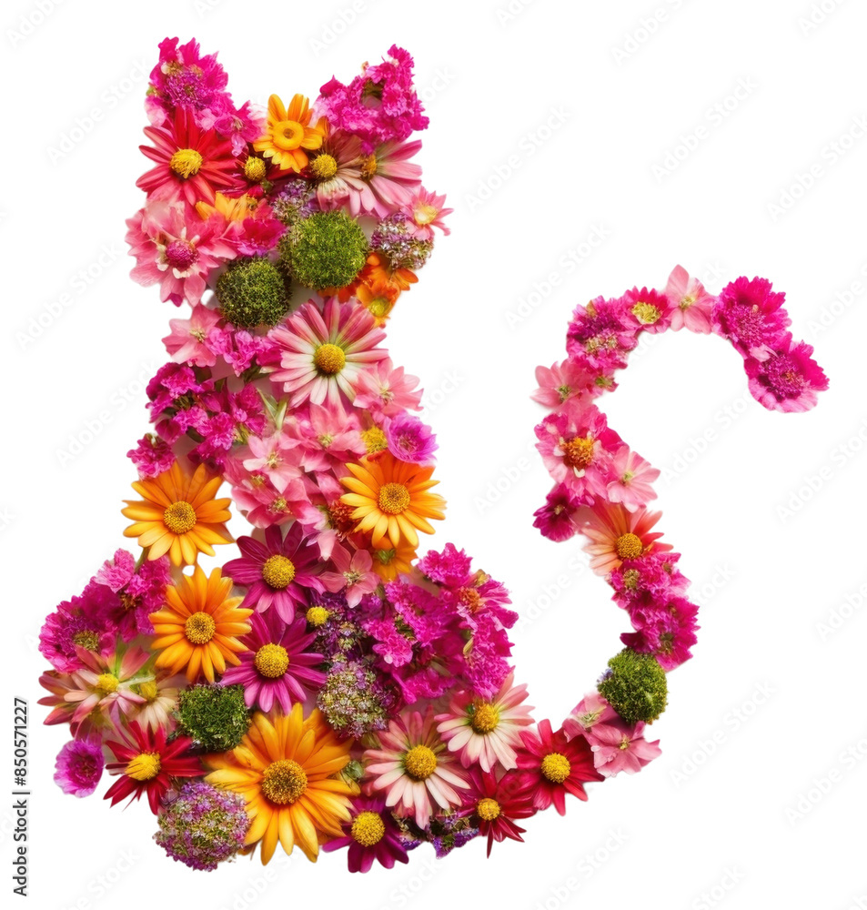 PNG Flat flower cat shape nature petal plant PNG Flat flower cat shape nature petal plant