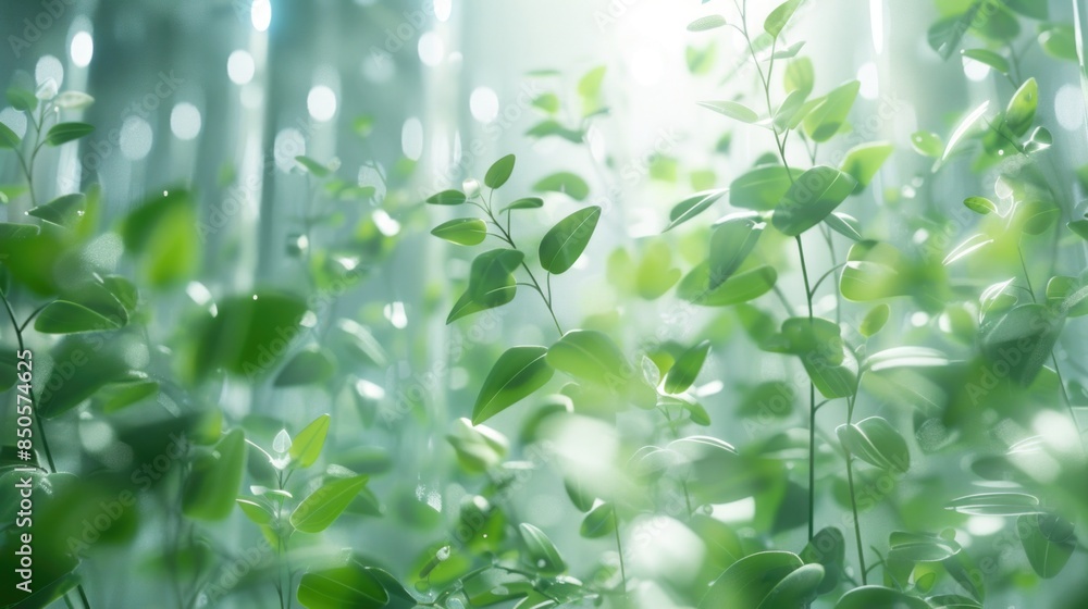 A detailed view of a group of lush green plants, ideal for use in botanical illustrations, educational materials or decorative designs A detailed view of a group of lush green plants, ideal for use in botanical illustrations, educational materials or decorative designs