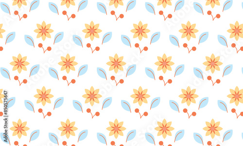 Floral pattern on white background