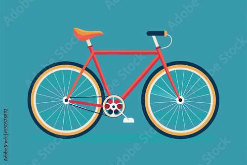 Illustration of a red bicycle against a blue background for World Bicycle Day, World bicycle day Customizable Semi Flat Illustration
