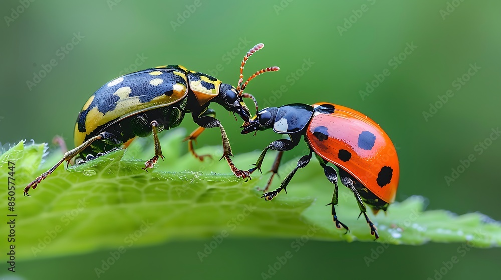 Fototapeta premium Two types of insect kissing each other