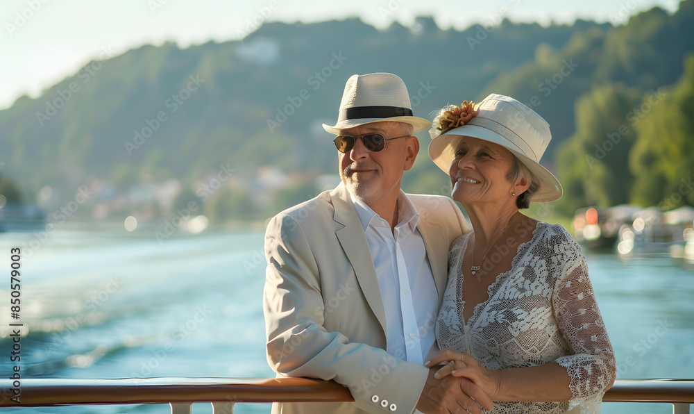 Fototapeta premium Elderly doing holiday activities happily and having fun.