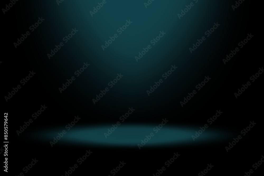 Obraz premium Dark spotlight background. Blue gradient light. Abstract stage vector. Elegant empty scene.