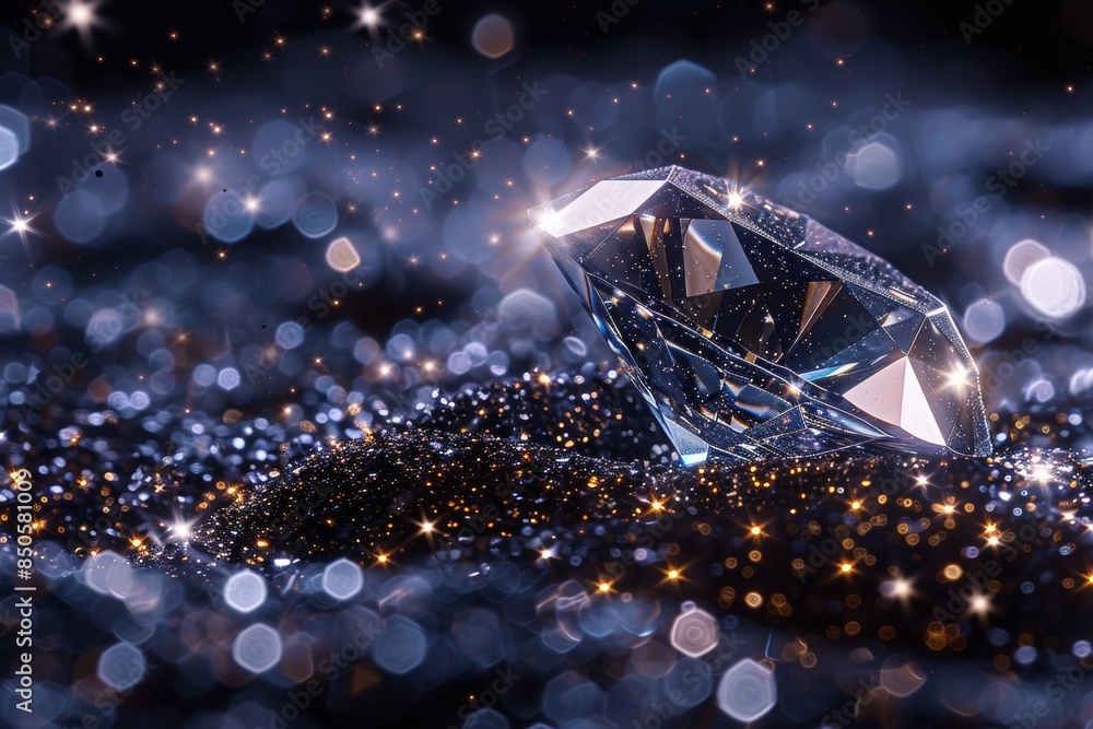 Sparkling Diamond On Black Glitter Sparkling Diamond On Black Glitter
