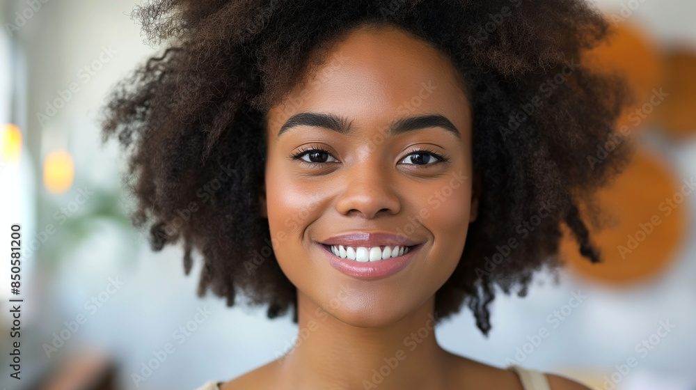 Smiling Woman Natural Hair Portrait
Smiling Woman Natural Hair Portrait
