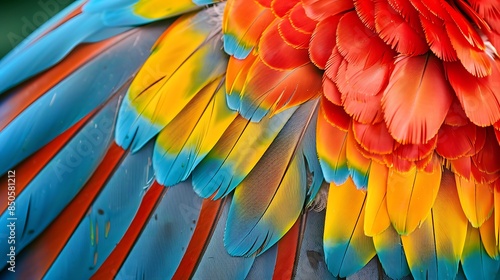 Wallpaper Mural Colorful macaw parrot feathers with red for nature background Torontodigital.ca
