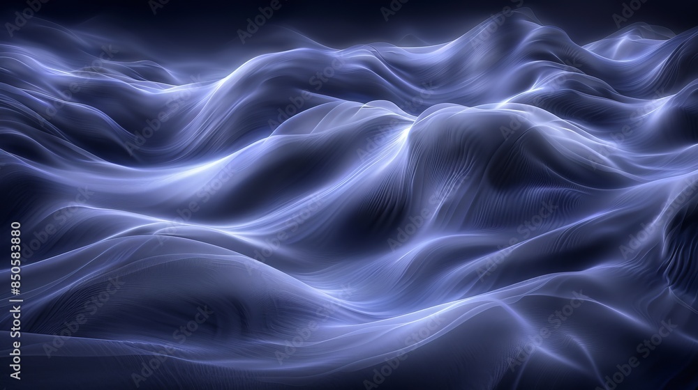 Obraz premium Transparent blue abstract patterns and splits on a light background, creating a feeling of lightness and airiness.