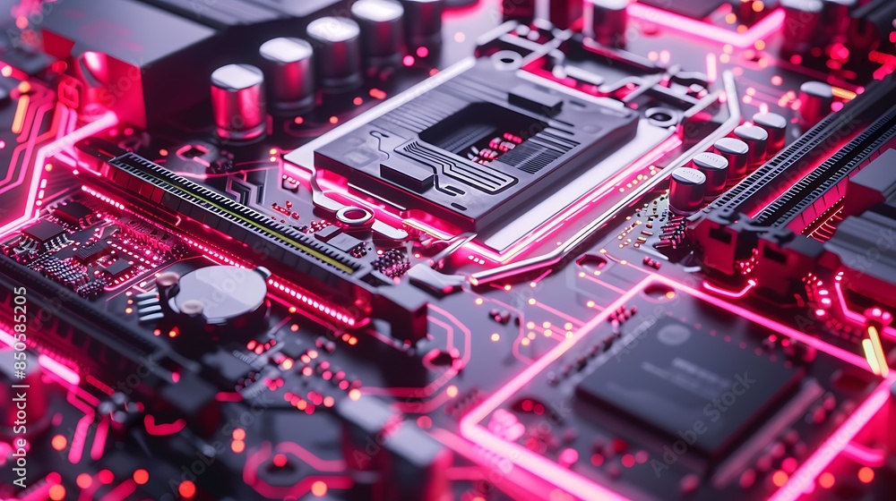 Cpu board very detailed and realistic neon shape Cpu board very detailed and realistic neon shape