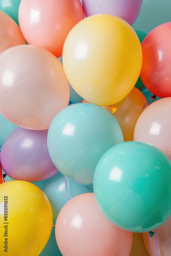 Pastel balloons, perfect for vibrant and joyful party decorations Pastel balloons, perfect for vibrant and joyful party decorations