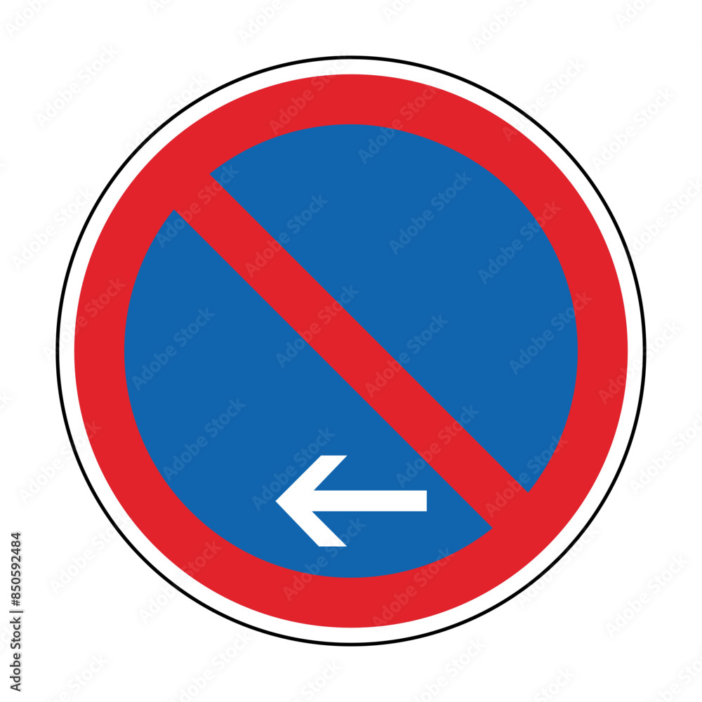 Eingeschränktes Halteverbot links Schild Vektor Eingeschränktes Halteverbot links Schild Vektor