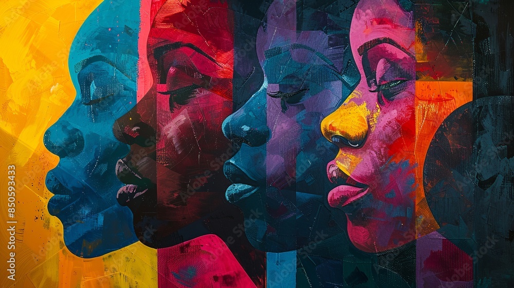 This abstract portrait of a Black man for Black History Month showcases ...