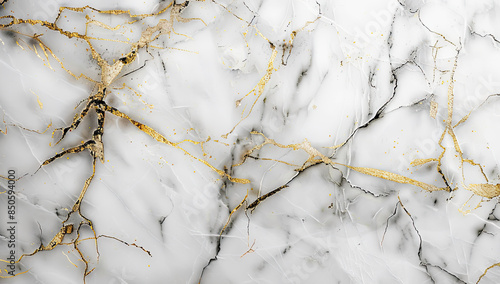 Marble texture, gold embellishment background. Created with Ai