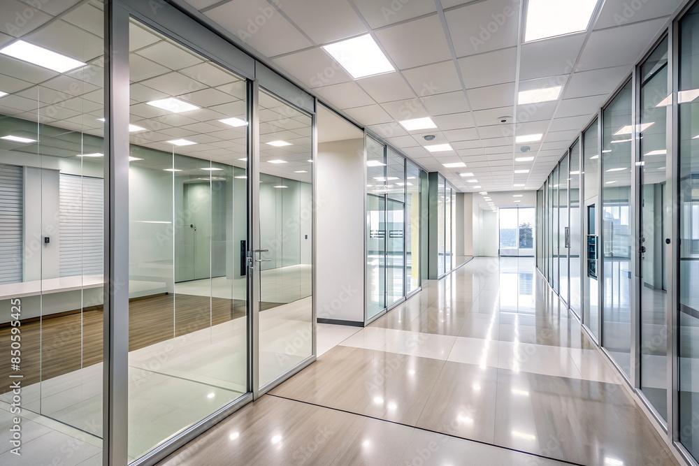 Corridor of the office building. Modern empty interior. Corridor of the office building. Modern empty interior.