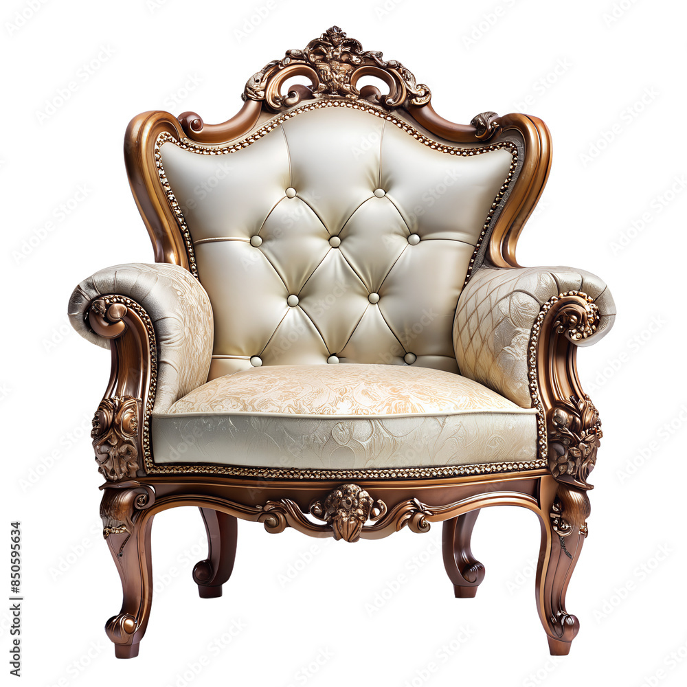 luxury classic antique arm chair white brown on white background isolated.PNG luxury classic antique arm chair white brown on white background isolated.PNG