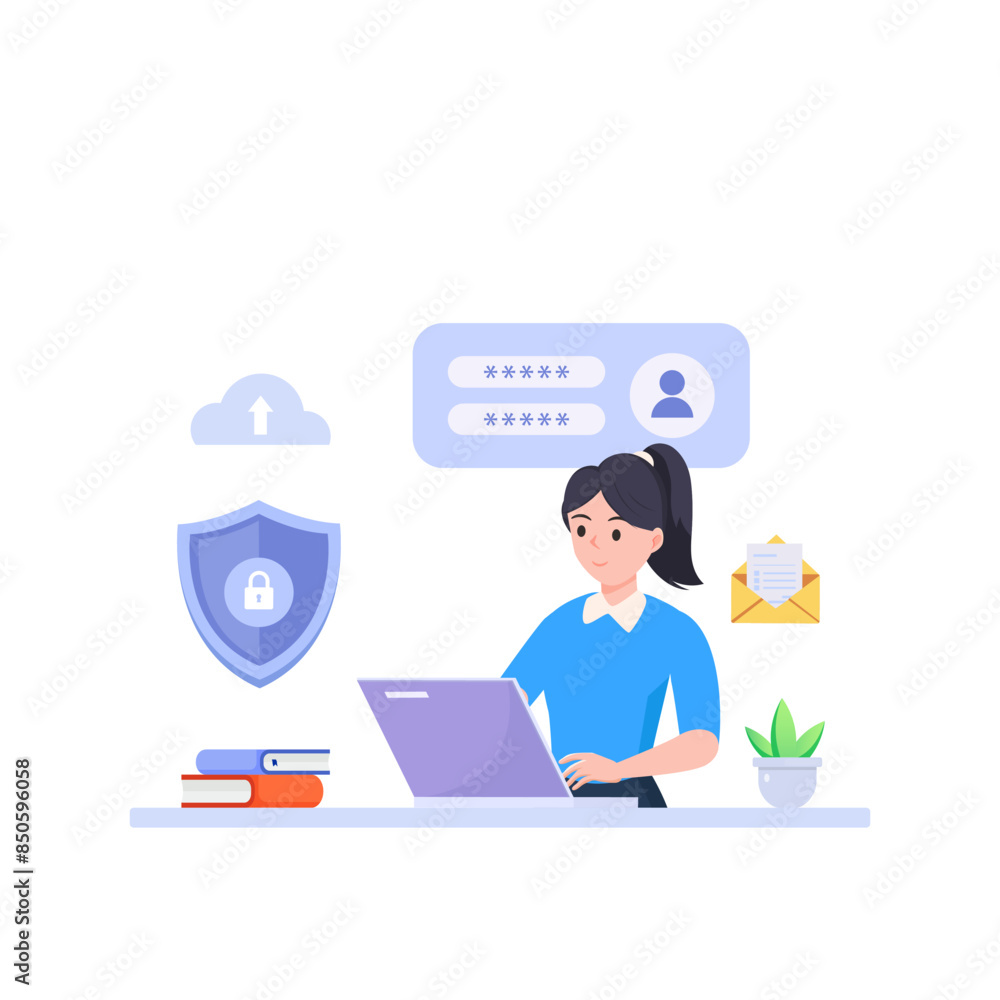Data protection concept. Shield on Computer data management and protect data. Data protection concept. Shield on Computer data management and protect data.